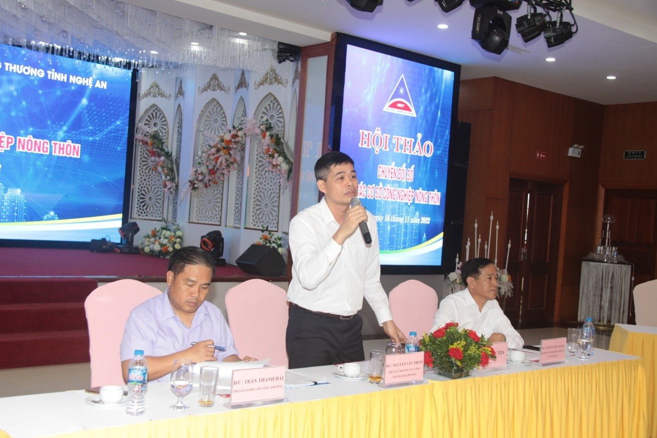 Đồng chí Nguyễn Văn Thịnh – Phó Cục trưởng Cục Công Thương địa phương phát biểu chỉ đạo tại Hội thảo