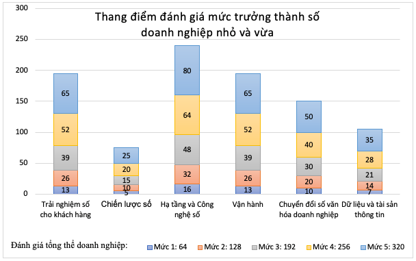 Hình 2. Cấu trúc thang điểm đánh giá mức độ chuyển đổi số các cơ sở công nghiệp nông thôn